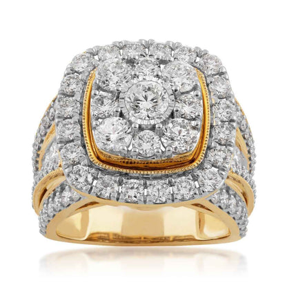 Fairytale Diamonds 4 ct. tw. Diamond Cluster Halo Ring In 14K Yellow Gold