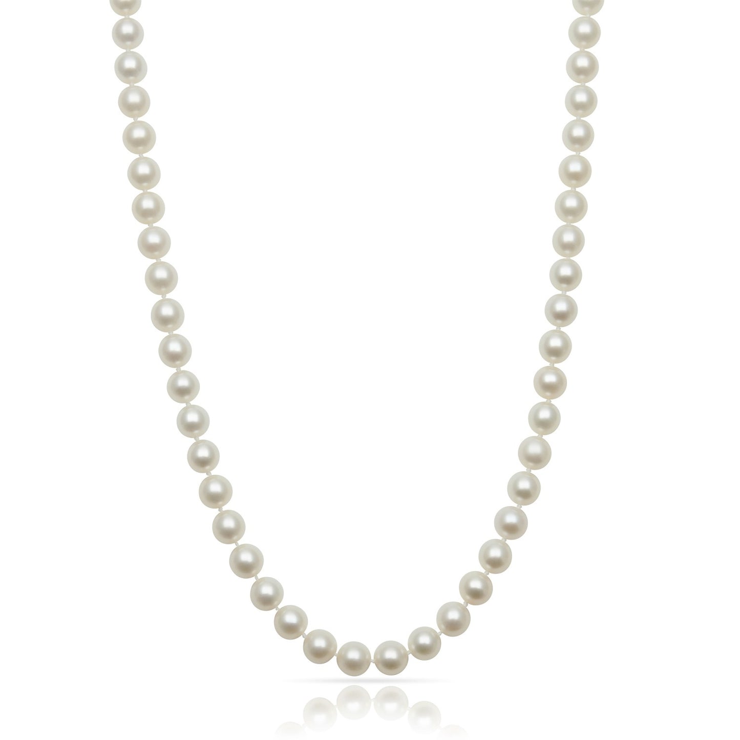 18-inch Freshwater White 7-8mm Pearl Strand Necklace in 14K Yellow Gold