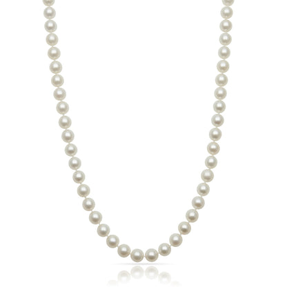 18-inch Freshwater White 7-8mm Pearl Strand Necklace in 14K Yellow Gold