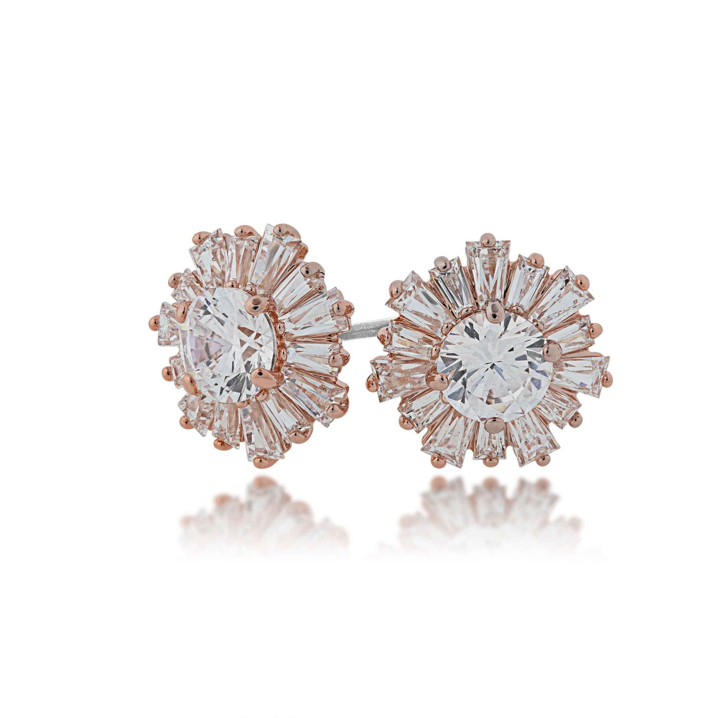Swarovski Sunshine Collection white Crystal Earrings in Rose Plating