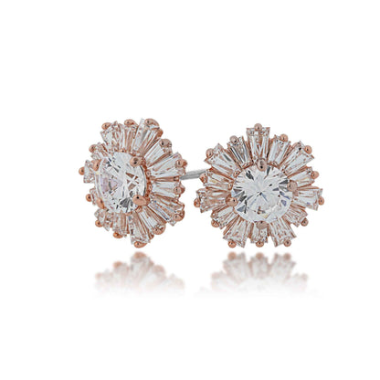 Swarovski Sunshine Collection white Crystal Earrings in Rose Plating