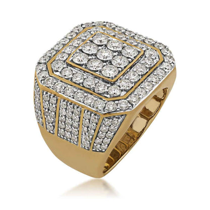 Diamond 5 ct. tw. Cluster Square Ring in 10K Yellow Gold front view
