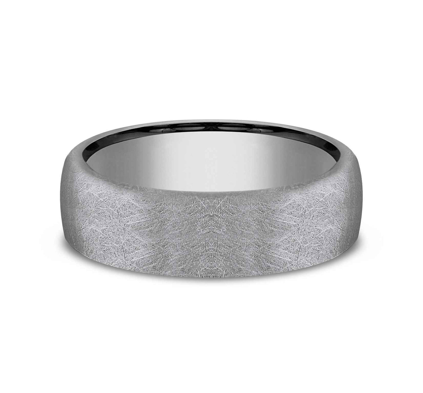Benchmark Men's 6.5mm Wedding Band with Swirled Textured Finish in Tantalum
