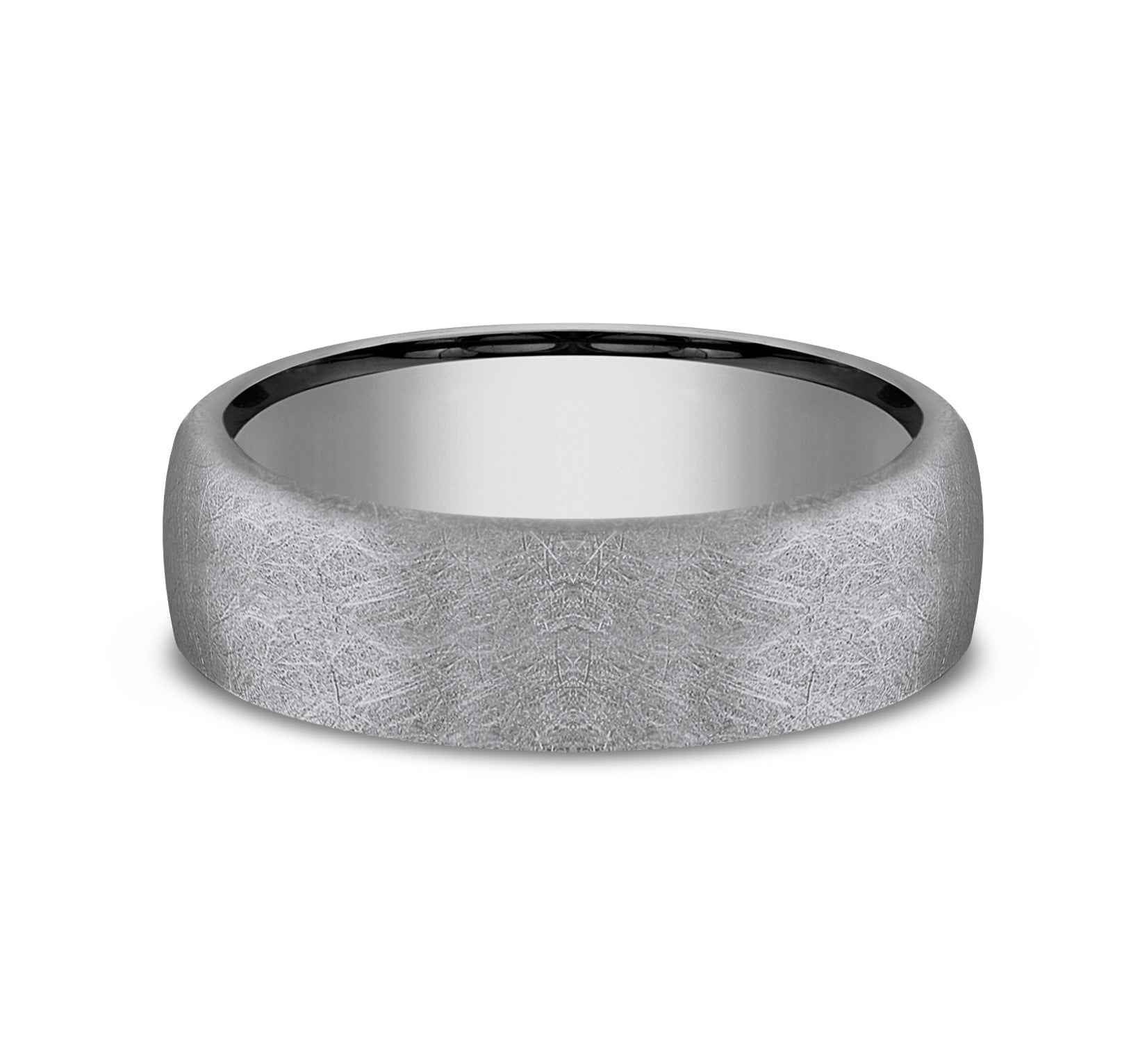 Benchmark Men's 6.5mm Wedding Band with Swirled Textured Finish in Tantalum