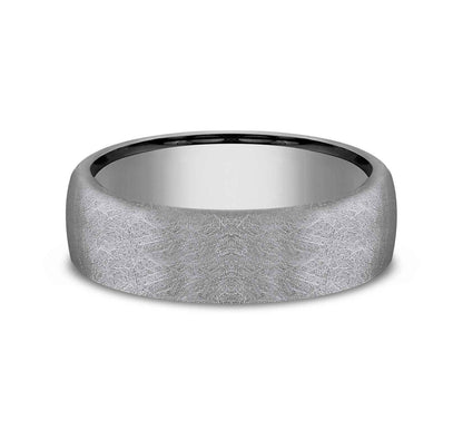 Benchmark Men's 6.5mm Wedding Band with Swirled Textured Finish in Tantalum