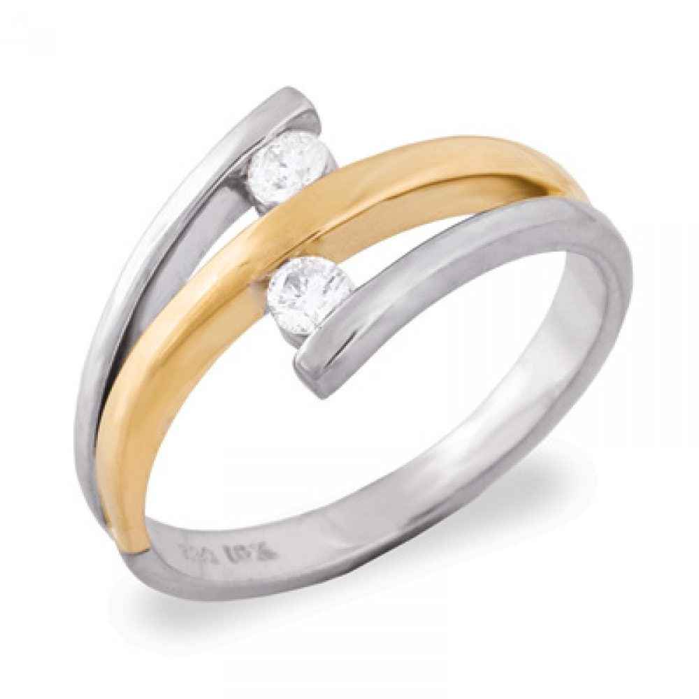 Diamond Promise Ring in 10K Two- Tone White & Gold