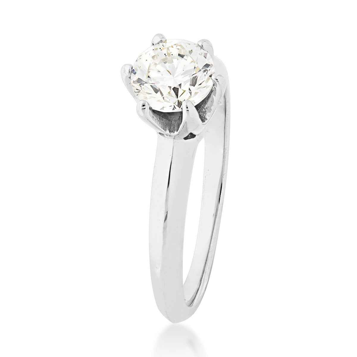 Adamante 1 ct. tw. Round Brilliant Lab-Grown Diamond Solitaire Engagement Ring in 14K White Gold front view