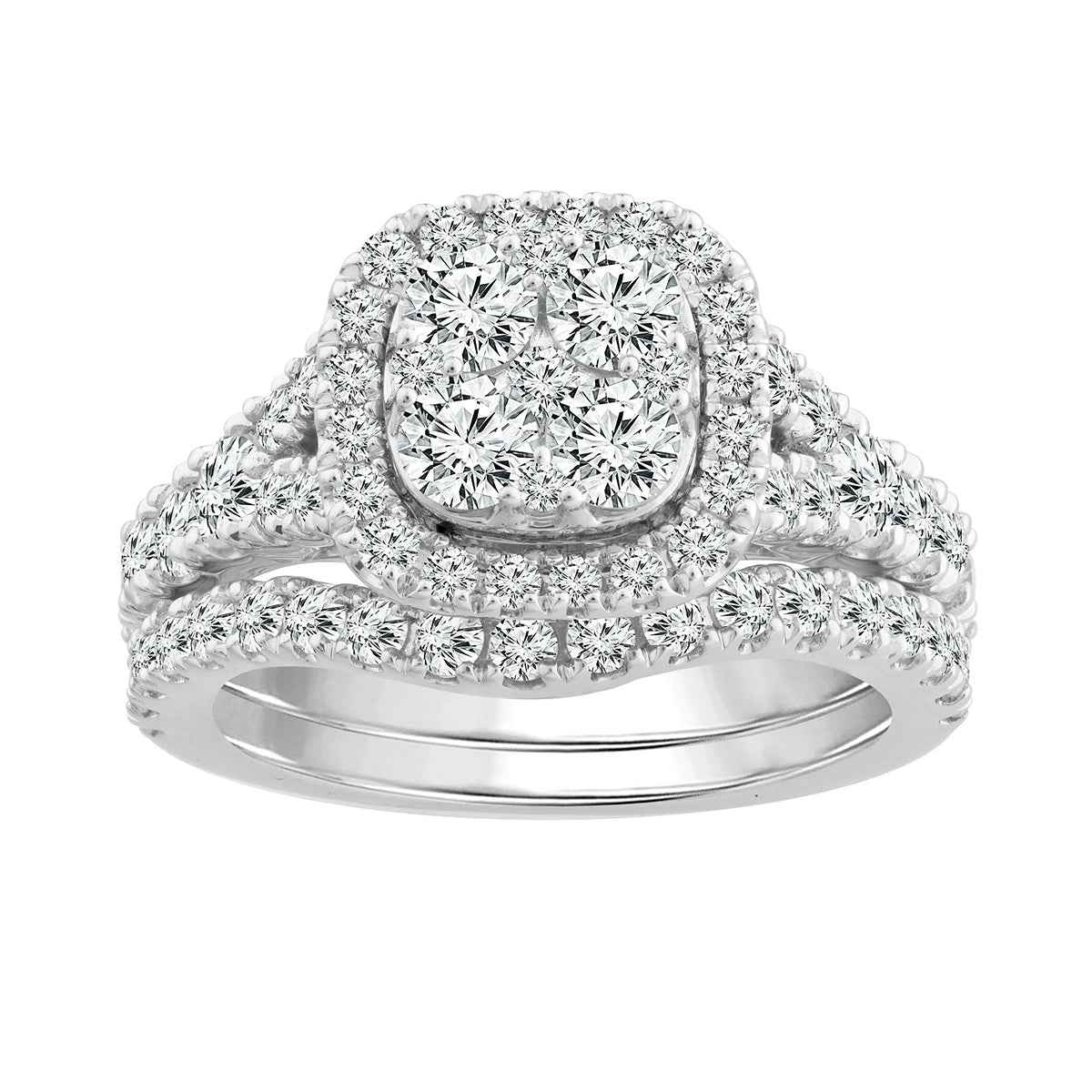 Adamante 2 ct. tw. Lab-Grown Diamond Wedding Set in 10K White Gold