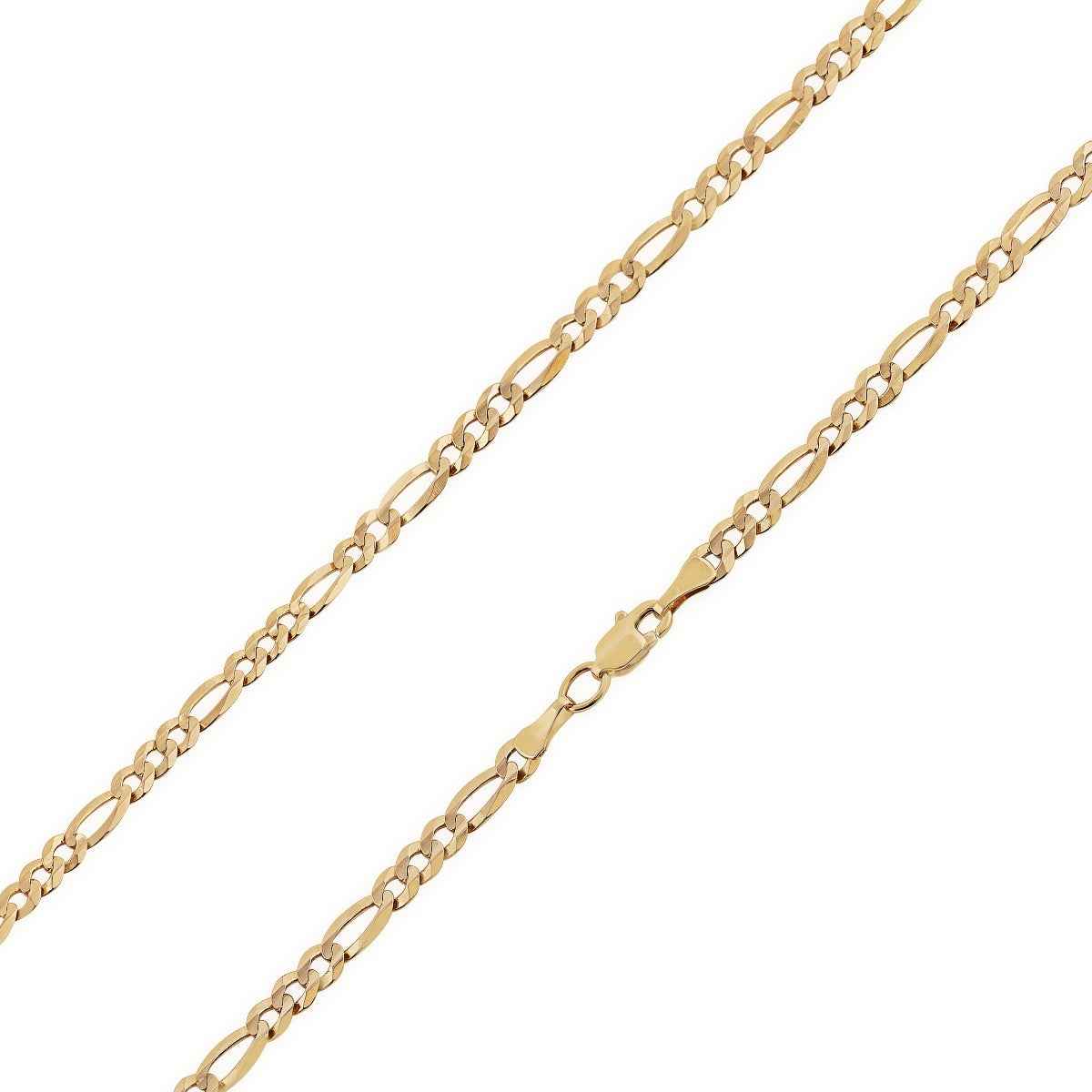 5.85mm 24-inch Solid Figaro Chain Necklace in 10K Yellow Gold front view