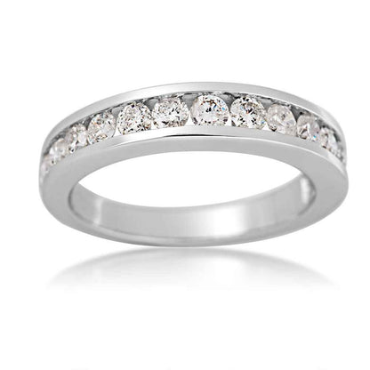 1 ct. tw. Round Diamond Channel Set Anniversary Ring in 10K White Gold