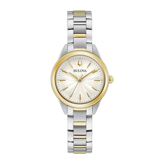 Bulova Ladies' Sutton Two-Tone Stainless Steel Watch with Silver White Dial