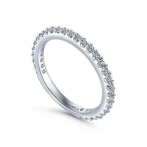 Gabriel & Co. .41 ct. tw. Round Diamond Wedding Band in 14K White Gold close-up detail