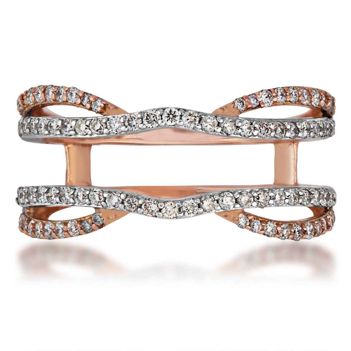1/2 ct. tw. Diamond Wedding Ring Enhancer in 14K Pink & White Gold close-up detail