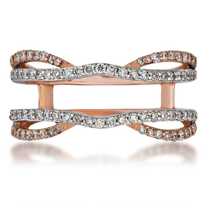 1/2 ct. tw. Diamond Wedding Ring Enhancer in 14K Pink & White Gold close-up detail