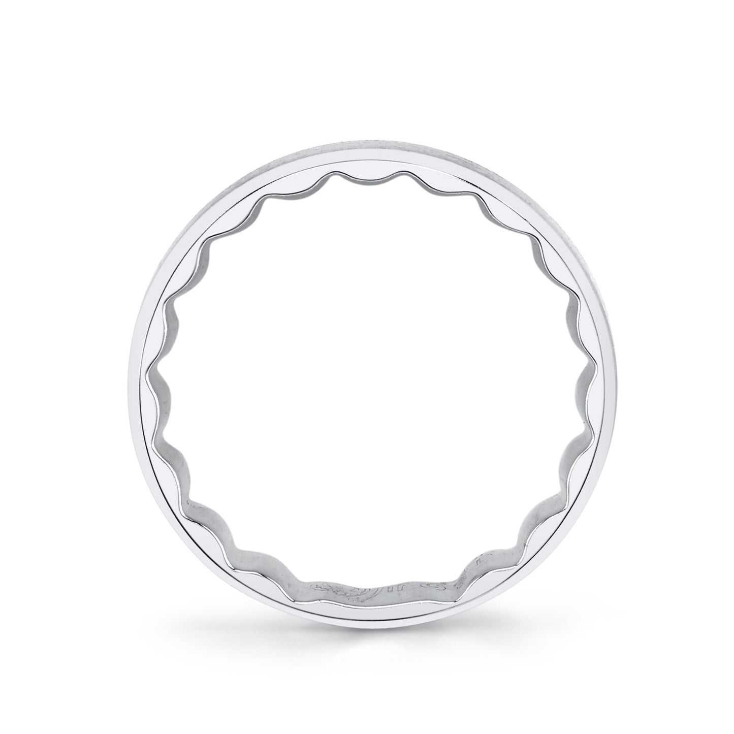 MFIT Men's Satin and Smooth 7.5mm Wedding Band in 10K White Gold front view