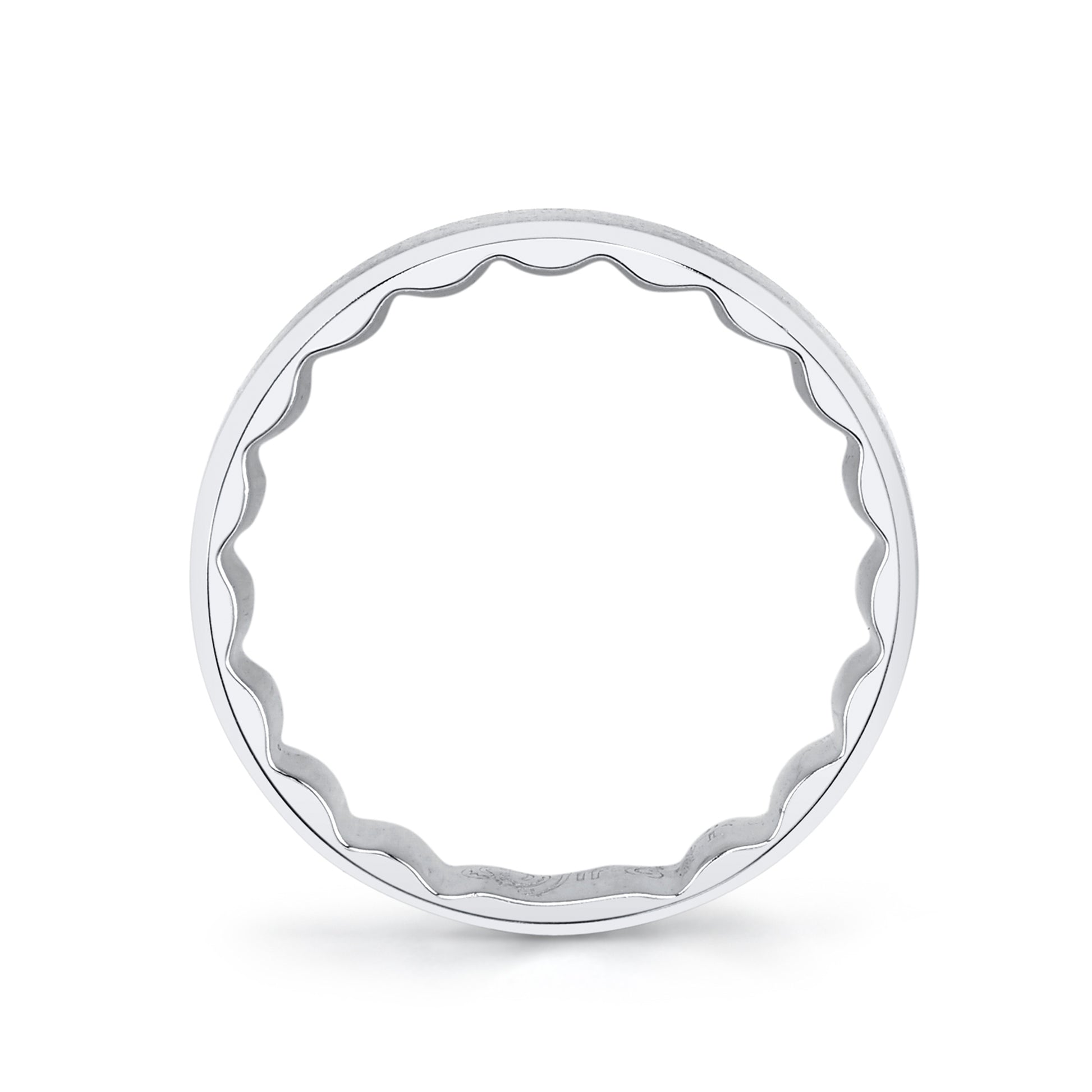 MFIT Men's Satin and Smooth 7.5mm Wedding Band in 10K White Gold front view