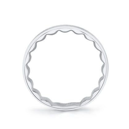 MFIT Men's Satin and Smooth 7.5mm Wedding Band in 10K White Gold front view