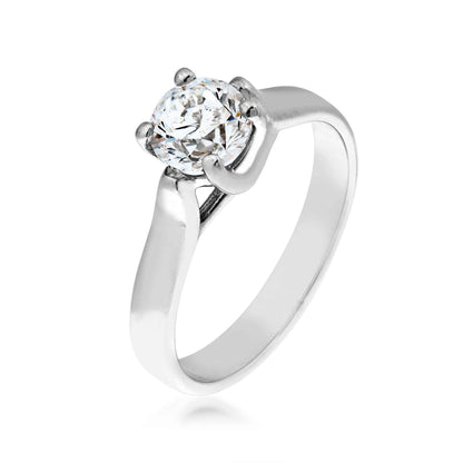 1 ct. tw. Round Brilliant Diamond Solitaire in 14K White Gold front view