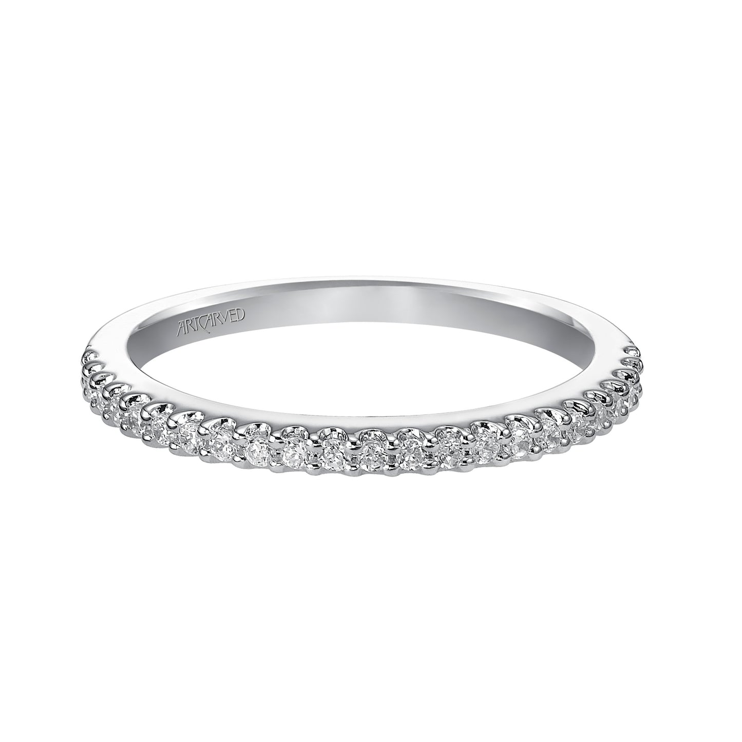 ArtCarved Contemporary 1/5 ct. tw. Classic Diamond Wedding Band in 14K White Gold