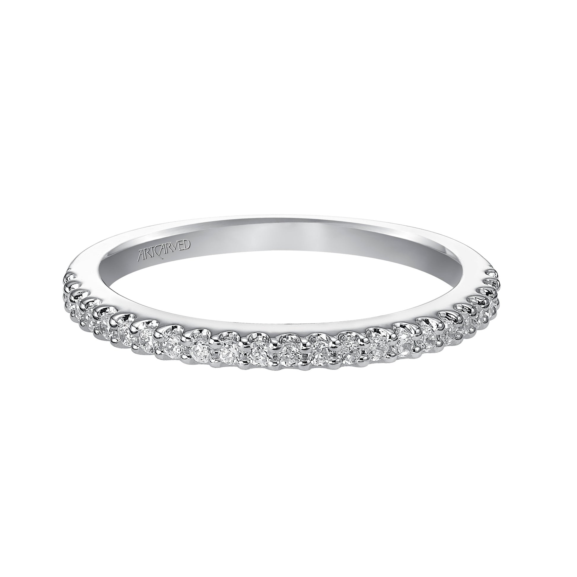 ArtCarved Contemporary 1/5 ct. tw. Classic Diamond Wedding Band in 14K White Gold