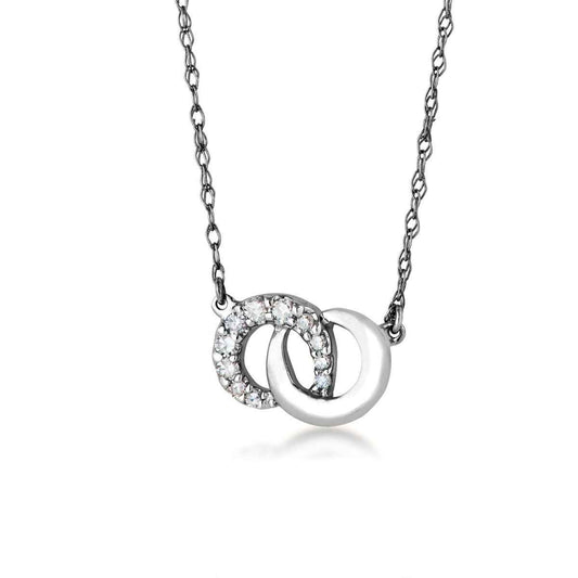 .06 ct. tw. Double Circle Diamond Pendant in 10K White Gold