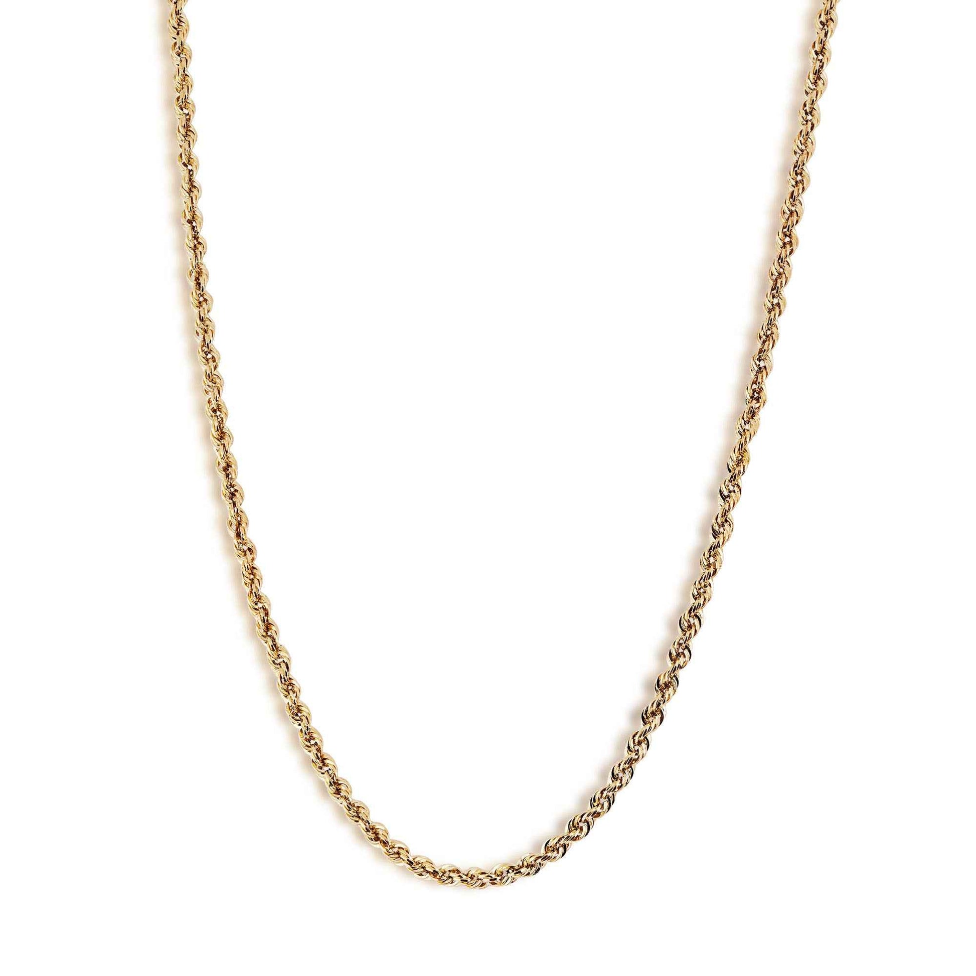 Ladies' Glitter Rope 18-inch Chain in 10K Yellow Gold