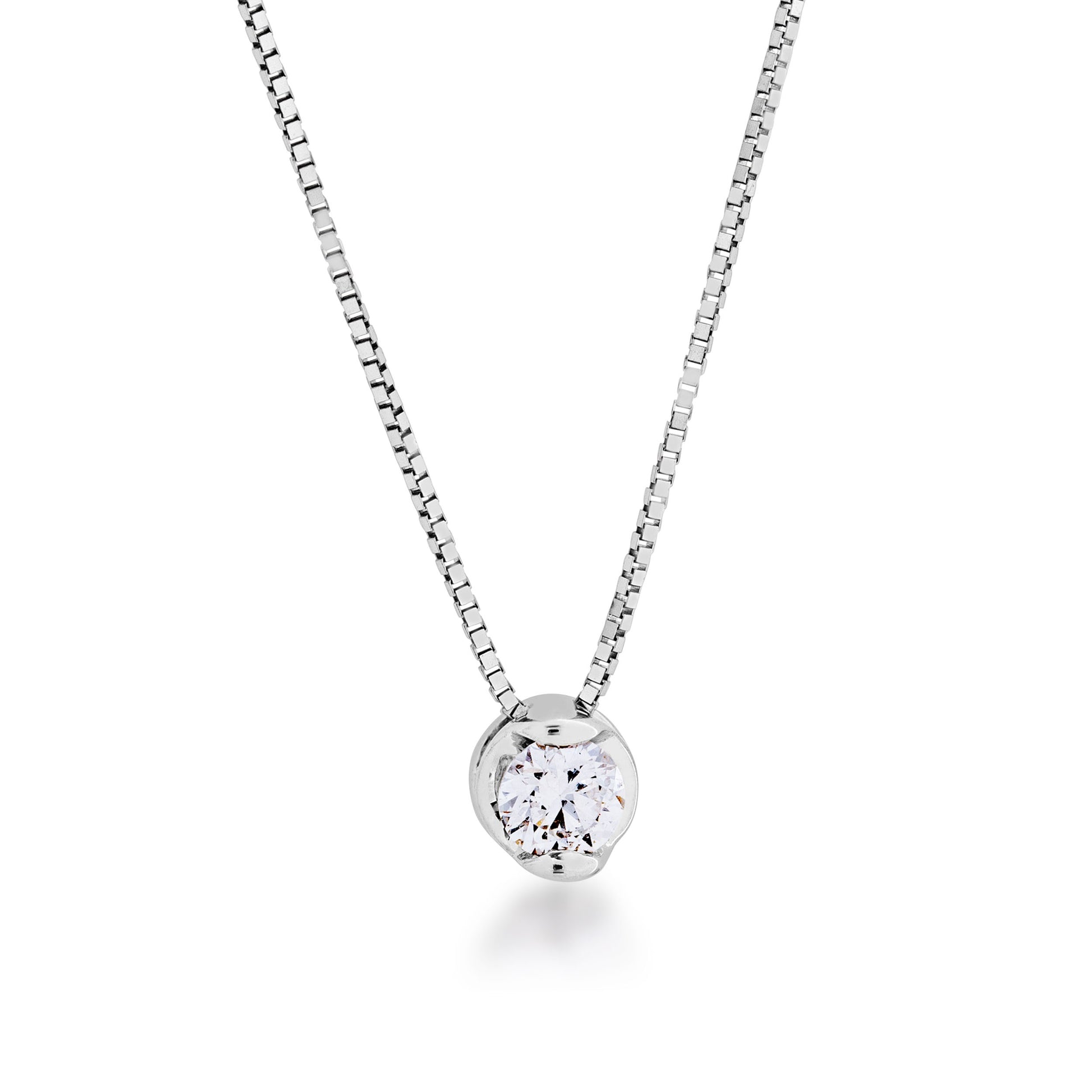 Sirena 1/10 ct. tw. Round Brilliant Diamond Fashion Pendant in 14K White Gold
