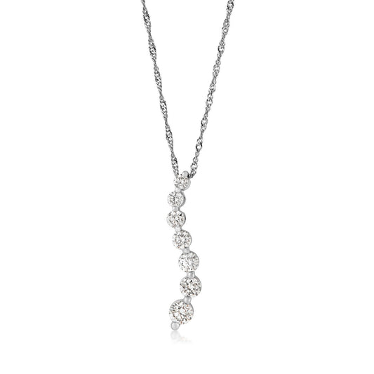 Journey Collection 1 ct. tw. Diamond Pendant in 10K White Gold
