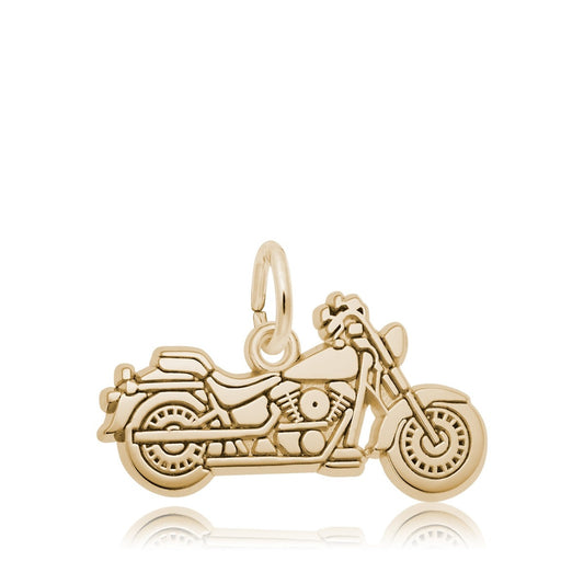 Flat Motorcycle Charm in 14K Yellow Gold