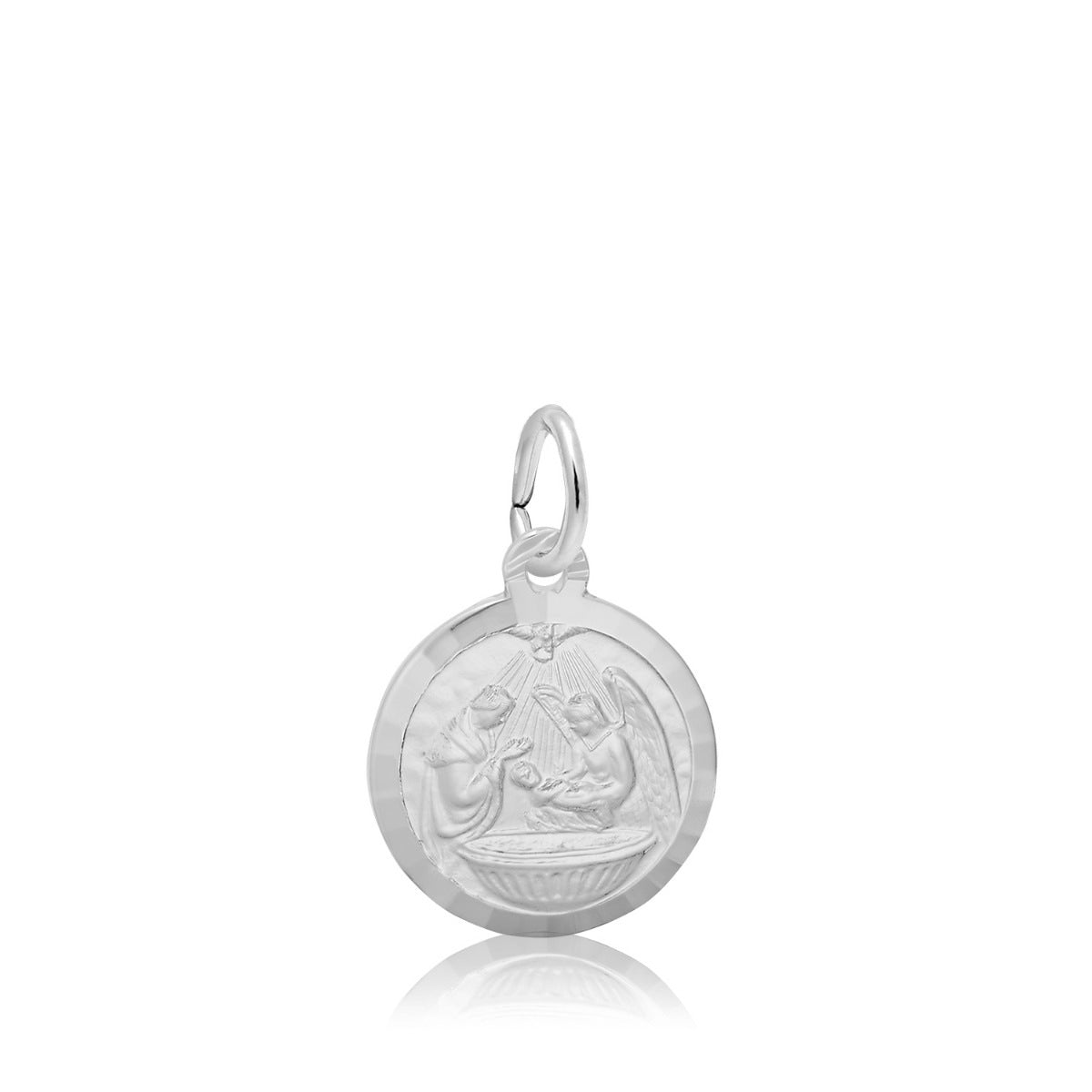 Baptism Disc Charm in Sterling Silver
