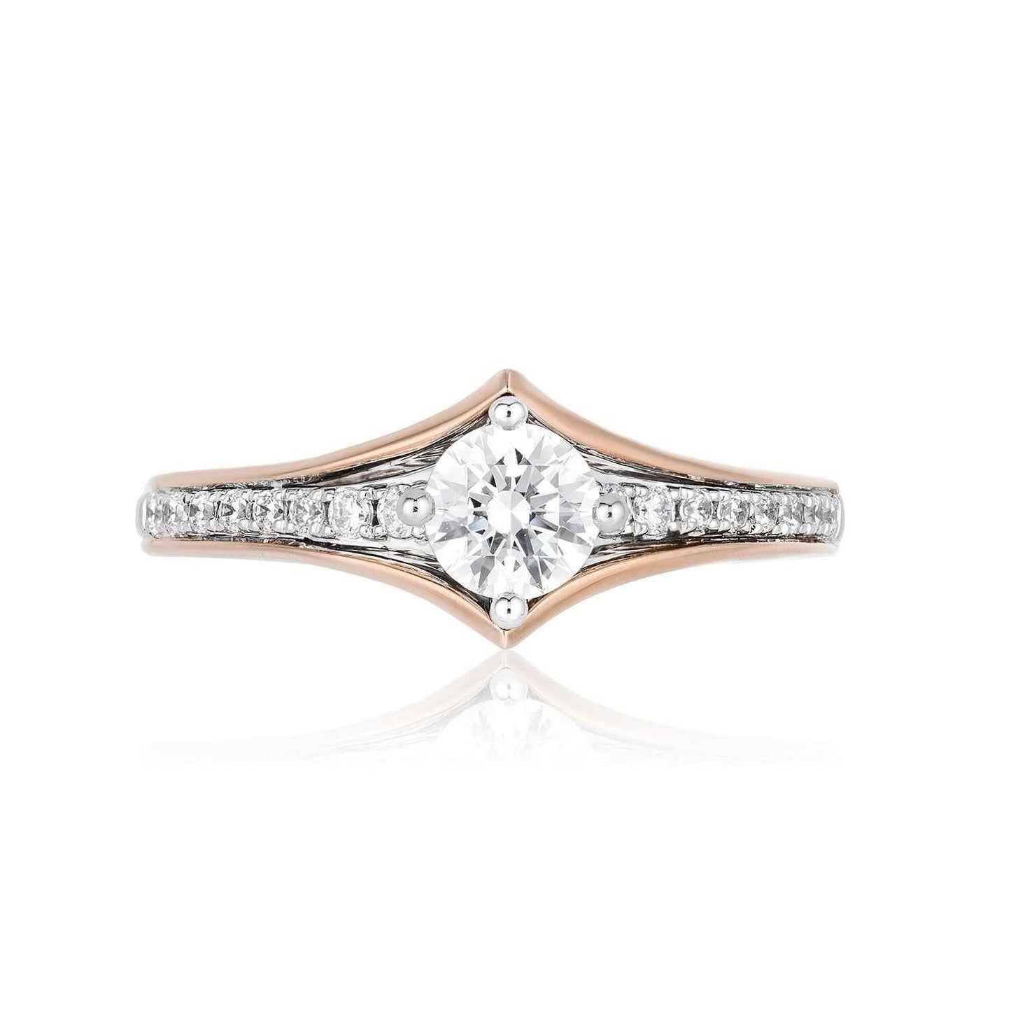 Enchanted Disney Aurora 5/8 ct. tw. Round Brilliant Diamond Engagement Ring in 14K White and Pink Gold side profile