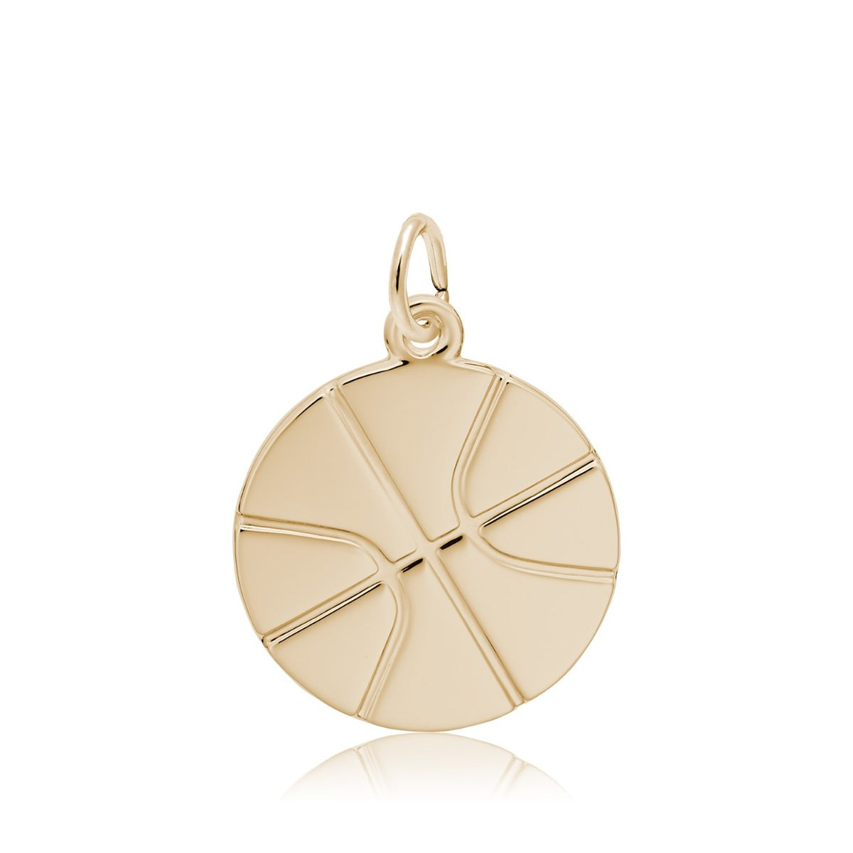 Flat Basketball Charm in 14K Yellow Gold