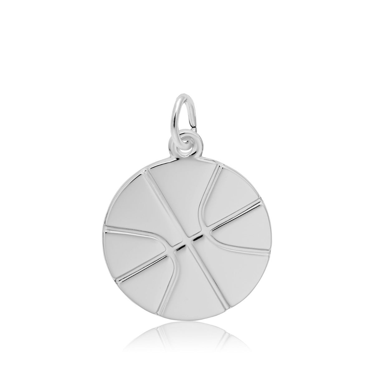 Flat Basketball Charm in Sterling Silver