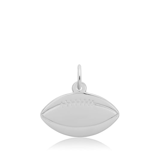 Flat Football Charm in Sterling Silver