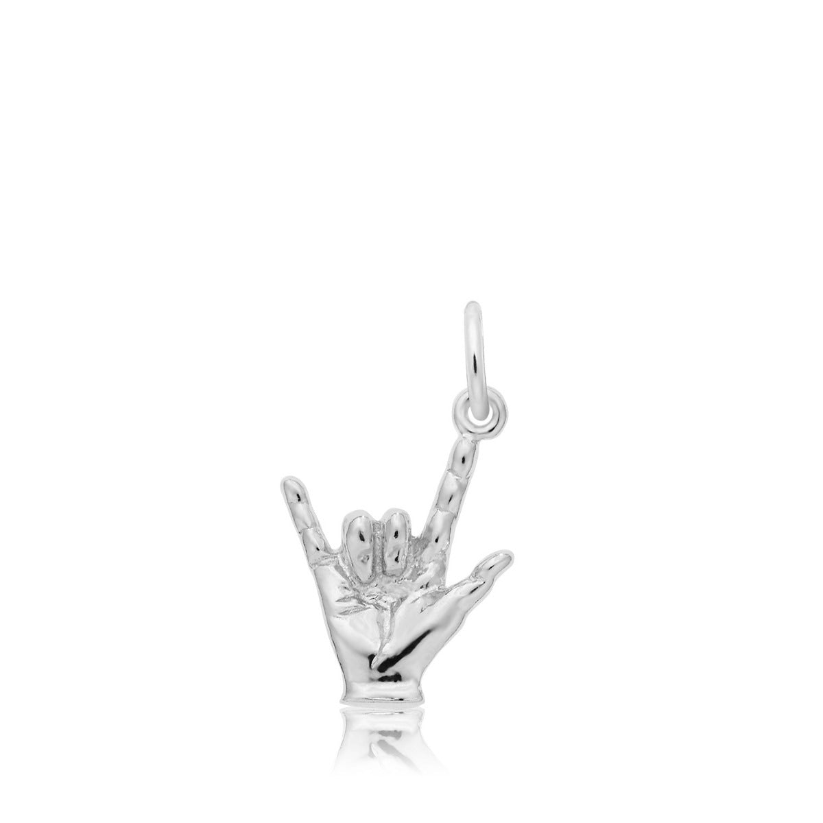 I Love You Hand Sign Charm in Sterling Silver