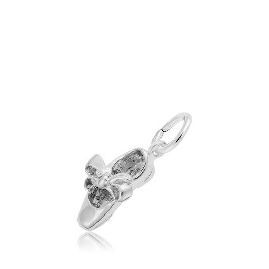 Tap Shoe with Ribbon Charm in Sterling Silver