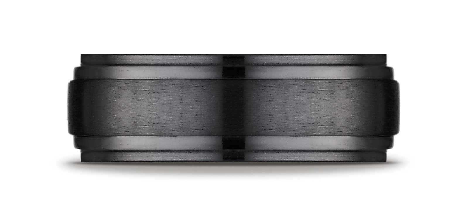 BENCHMARK Mens 8MM Brush Black Titanium Wedding Band