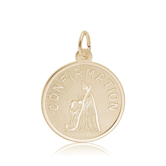 Confirmation Disc Charm in 14K Yellow Gold