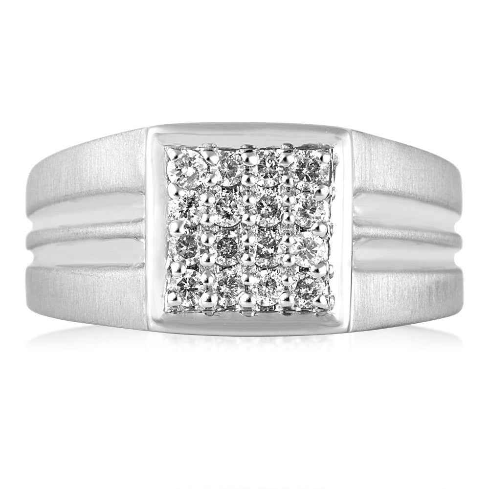 Men's 1/2 ct. tw. Diamond Wedding Ring in 10K White Gold front view
