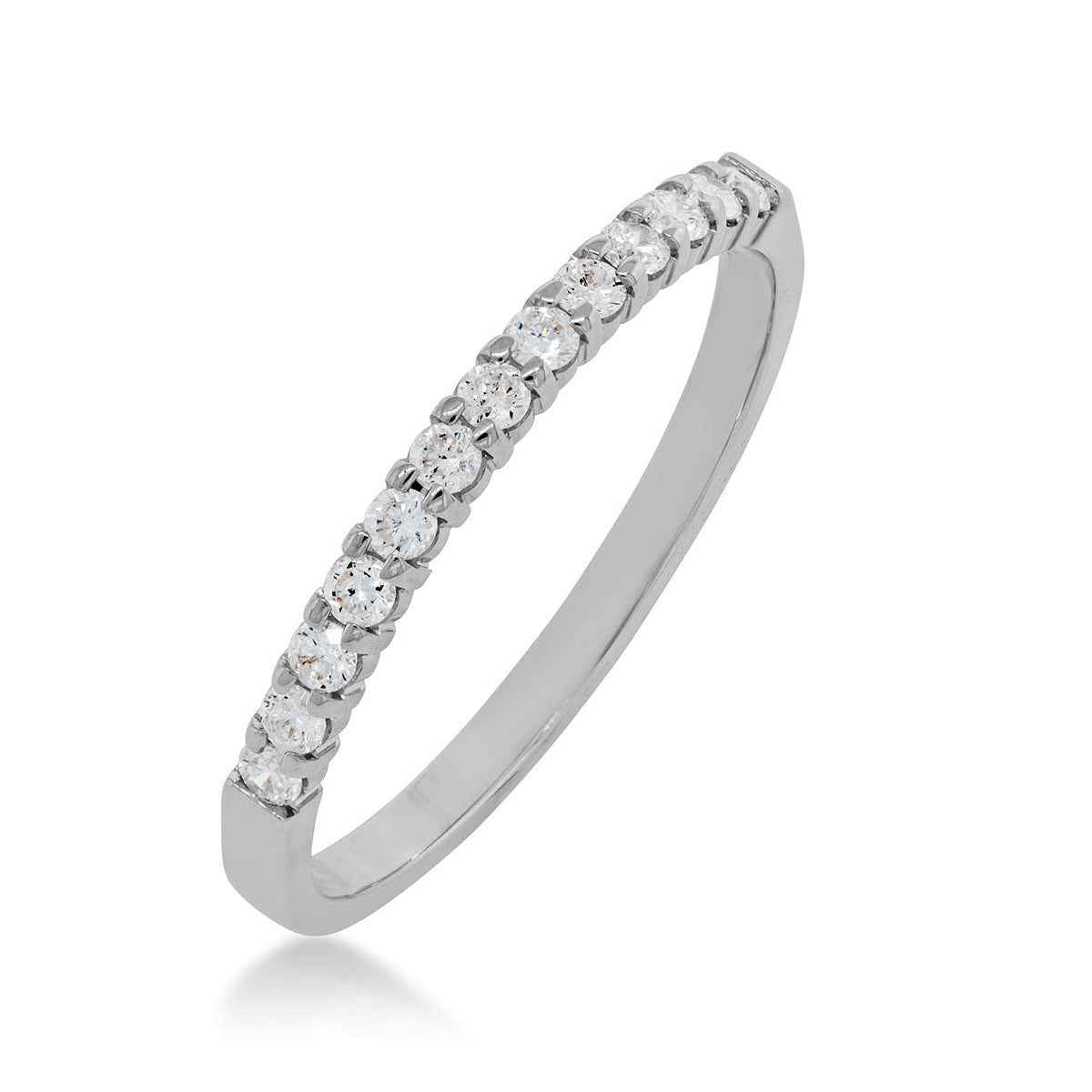 1/5 ct. tw. 13-stone prong-set anniversary band in 10K white gold front view