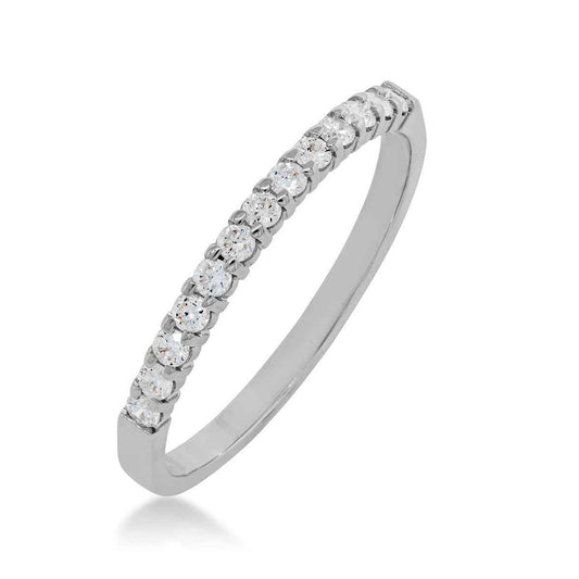1/5 ct. tw. 13-stone prong-set anniversary band in 10K white gold front view