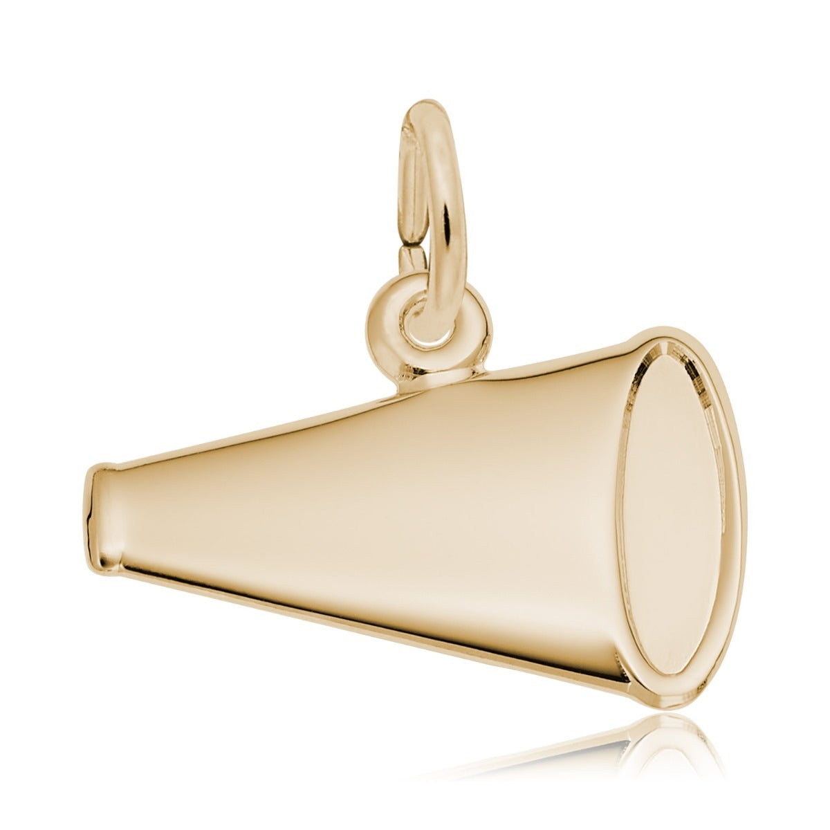 Flat Megaphone Charm in 14K Yellow Gold