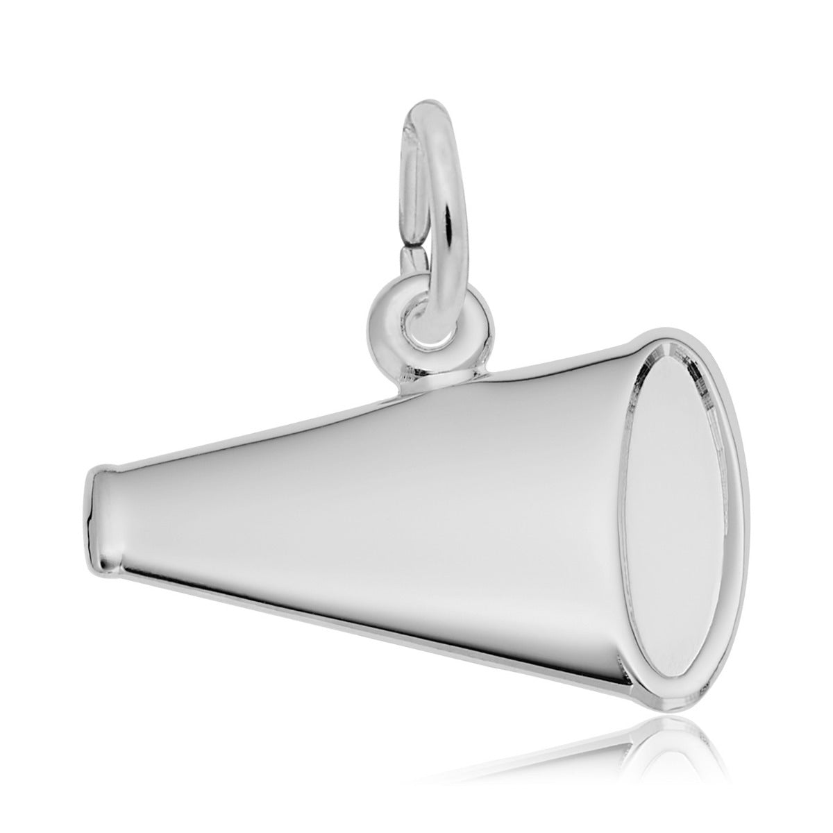 Flat Megaphone Charm in Sterling Silver