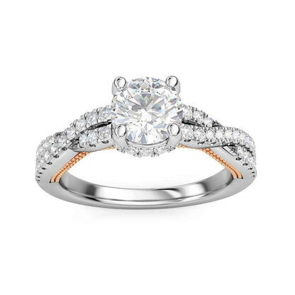 Designed With Love 3/8 ct. tw. Diamond Semi-Mount Engagement Ring with Twist Band in 14K White & Pink Gold