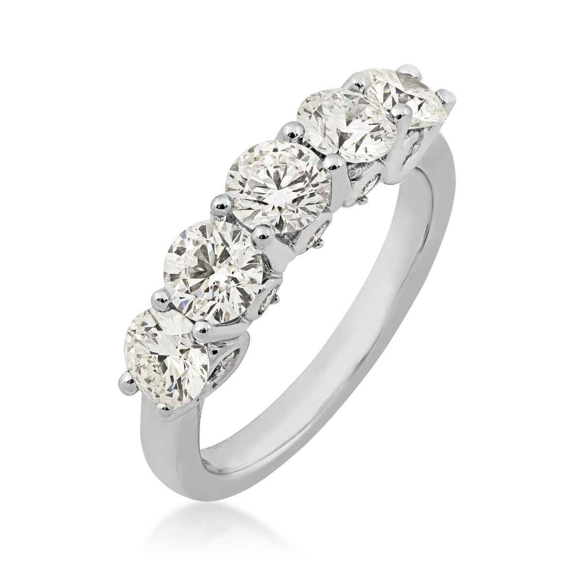 Adamante 2 ct. tw. Lab-Grown Diamond 5-Stone Anniversary Ring in 14K White Gold front view