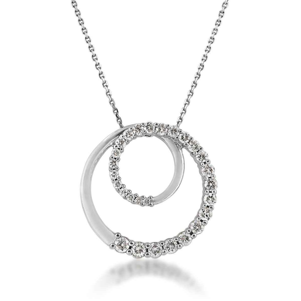 Journey Collection 1/3 ct. tw. Diamond Circle Pendant in 10K White Gold