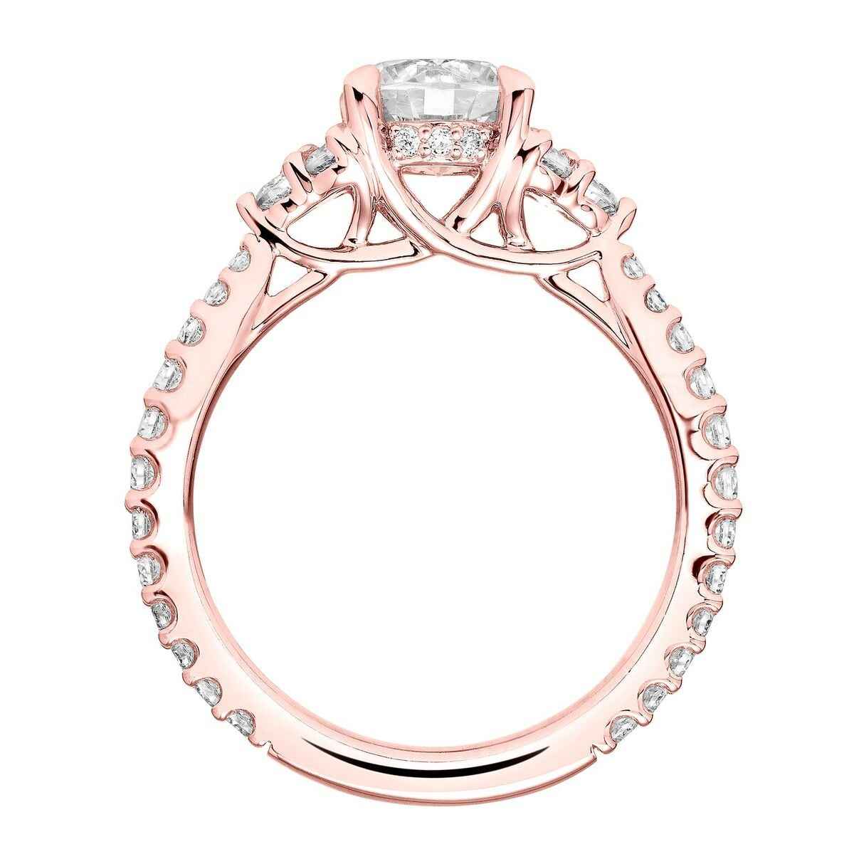Artcarved Classic 1/2 ct. tw. Diamond Semi-Mount Engagement Ring in 14K Pink Gold front view