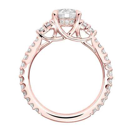 Artcarved Classic 1/2 ct. tw. Diamond Semi-Mount Engagement Ring in 14K Pink Gold front view