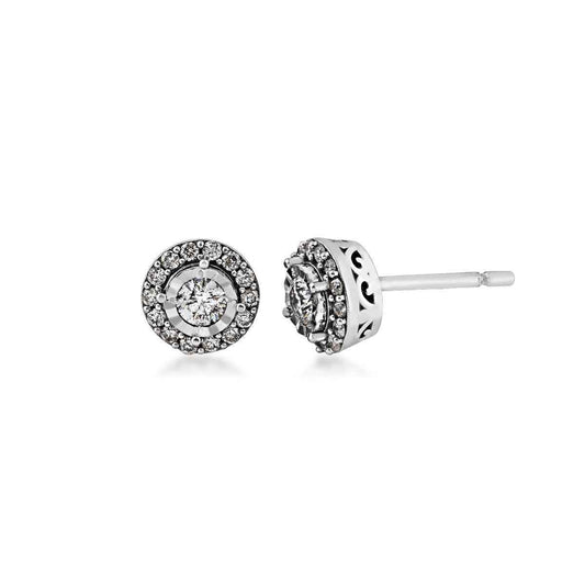1/2 ct. tw. Diamond Halo Earrings in 10K White Gold