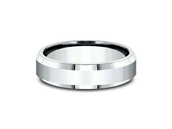 Benchmark Men's 6MM High Polish Wedding Band in 10K White Gold